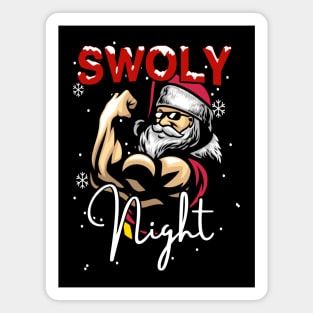 Swoly Night Christmas Santa Bodybuilder Magnet